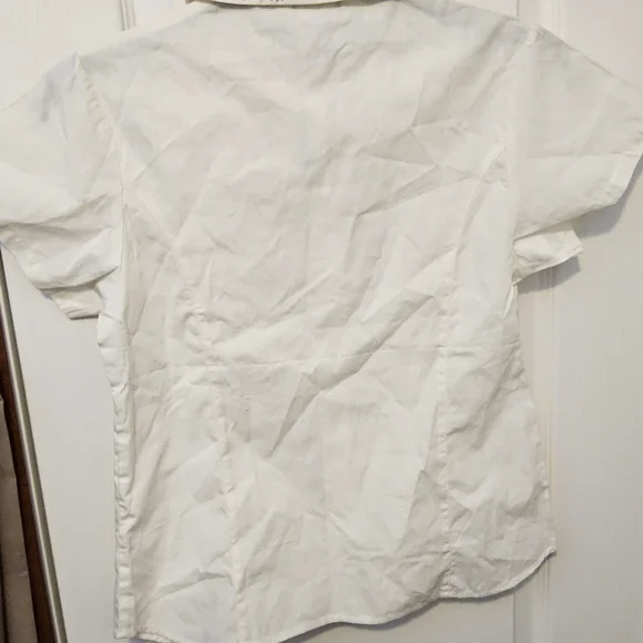 NWT Jacadi White Blouse with Red Trim size 12 Girls - Picture 3 of 5